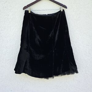 Vintage Victor Costa Occasion Black Velvet Skirt. 